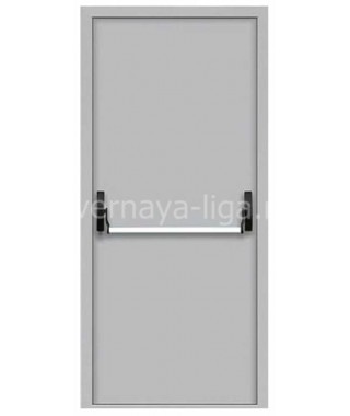 Дверь стальная противопожарная однопольная ДПМ-01 (EI-30 EI-60) RAL 7035 ручка Антипаника (Паник-Бар)